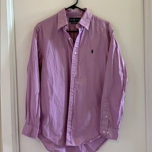 Purple pinstripe button down